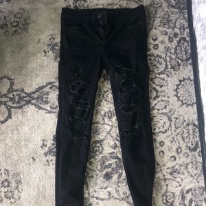 Black ripped American Eagle jeans